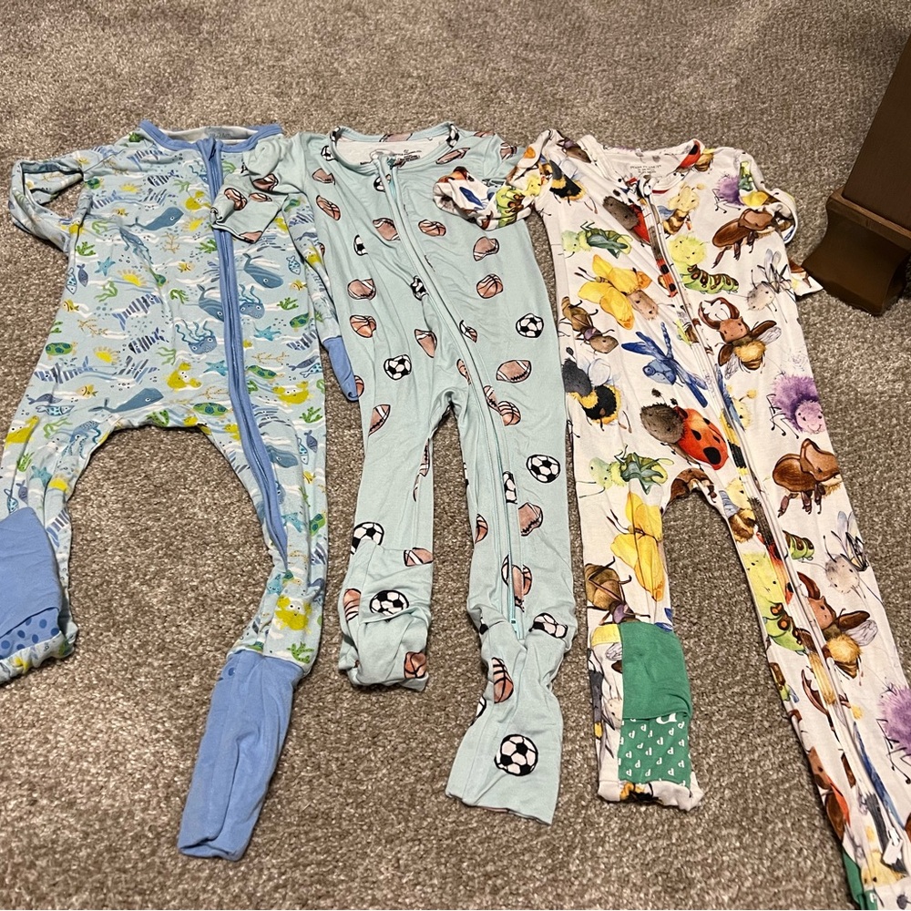 Kids One Piece Pajama Set - Blue, Green, Multicolor